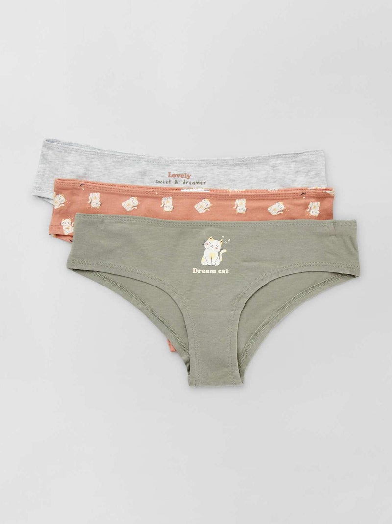Lote de 3 shorties com estampados de fantasia CAQUI - Kiabi