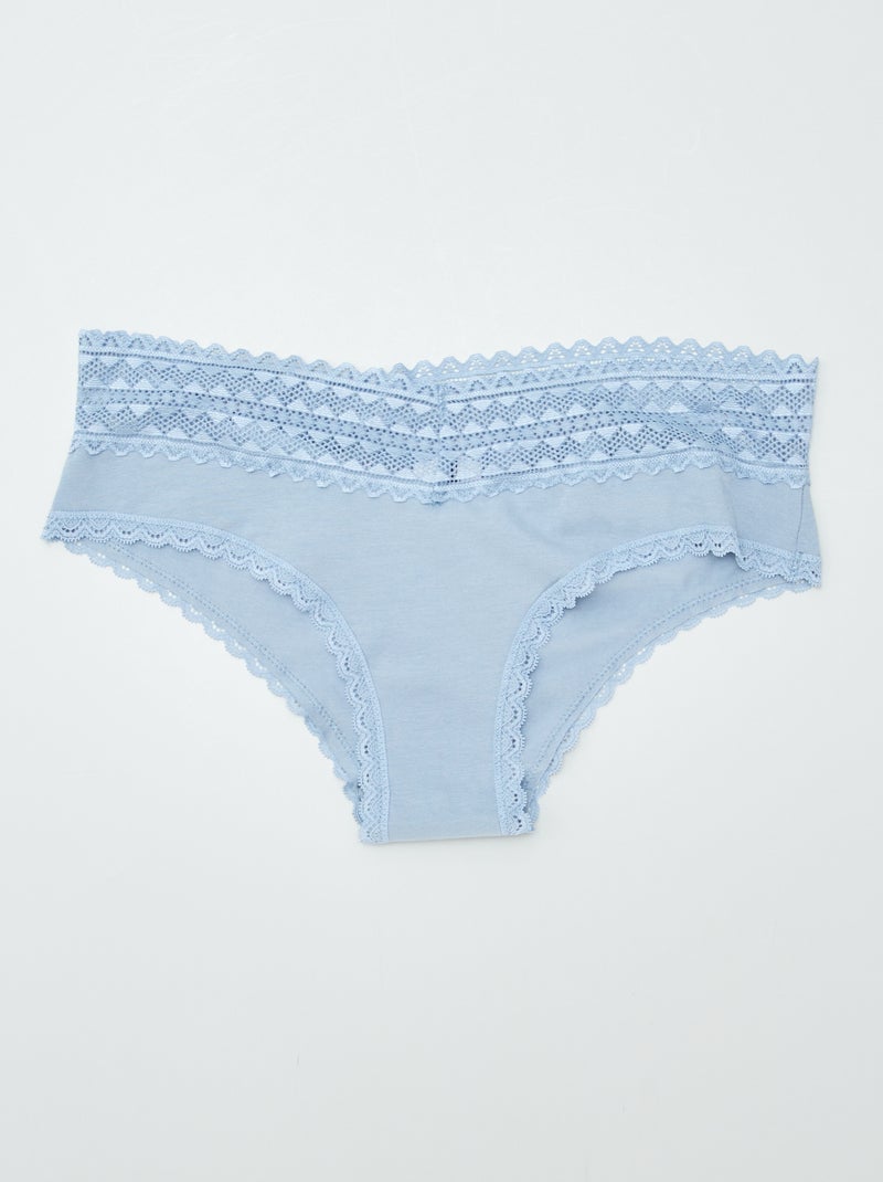 Lote de 3 shorties com renda AZUL - Kiabi