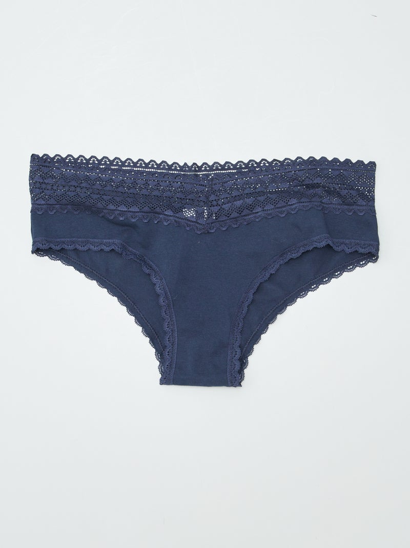 Lote de 3 shorties com renda AZUL - Kiabi