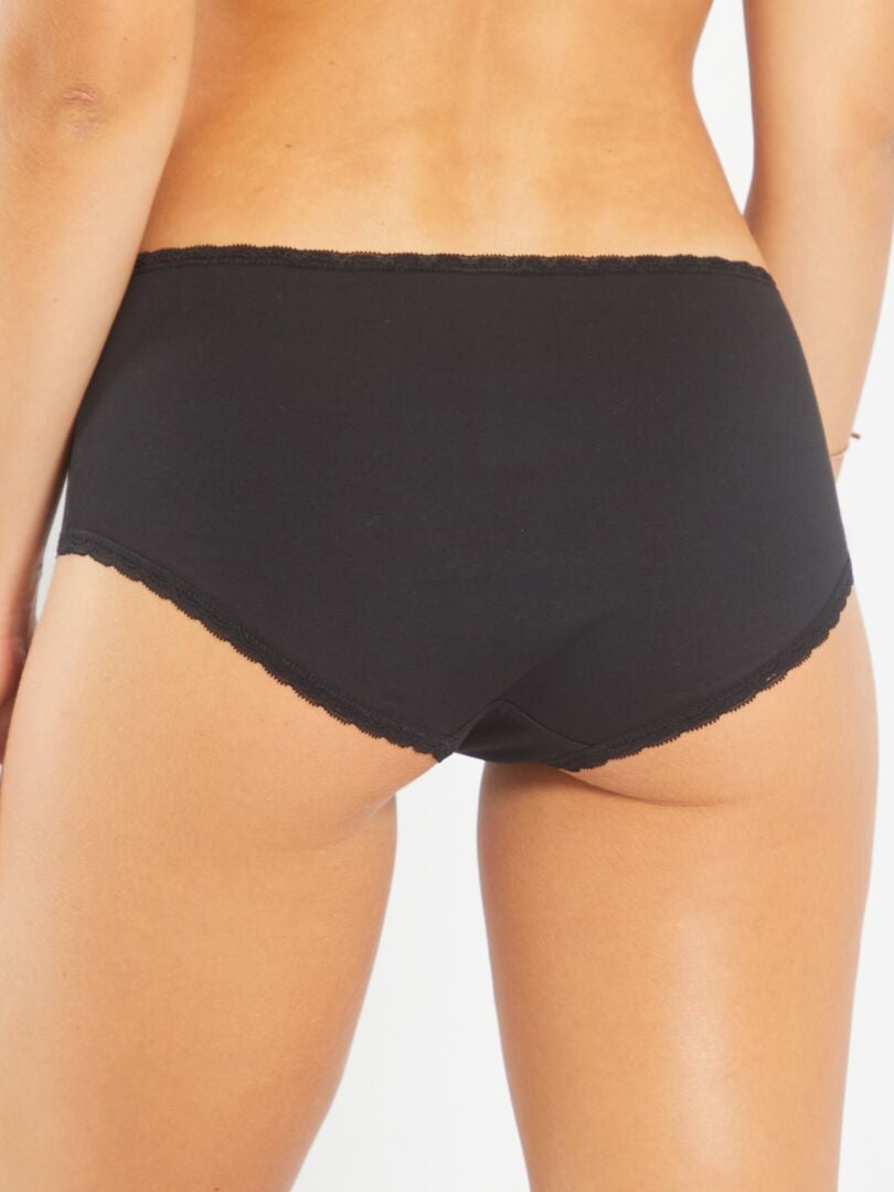 Lote de 3 shorties de algodão em renda Preto - Kiabi