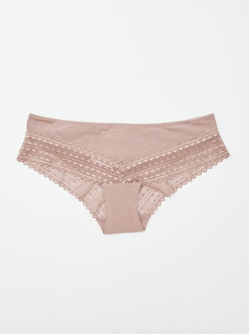 Lote de 3 shorties de algodão em renda - Kiabi