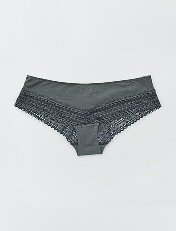 Lote de 3 shorties de algodão em renda