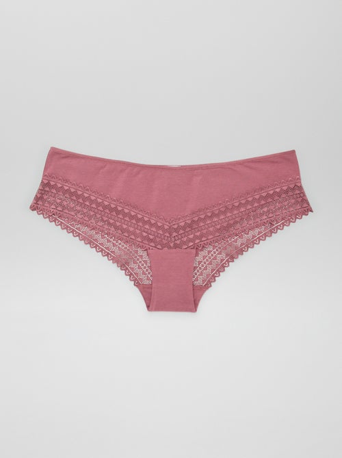 Lote de 3 shorties de algodão em renda - Kiabi