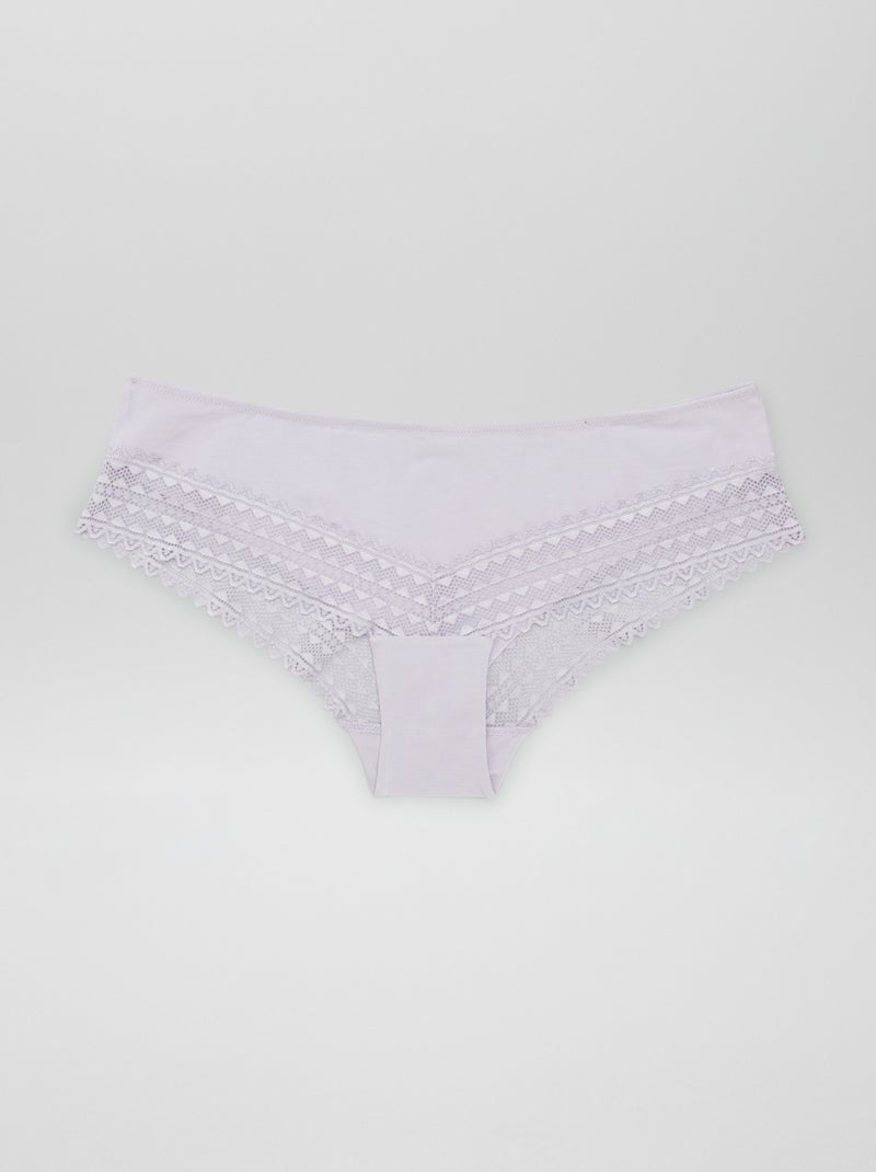 Lote de 3 shorties de algodão em renda VIOLETA - Kiabi