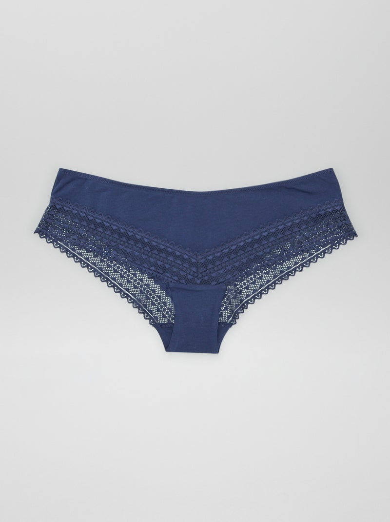 Lote de 3 shorties de algodão em renda VIOLETA - Kiabi