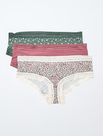 Lote de 3 shorties de microfibra estampados