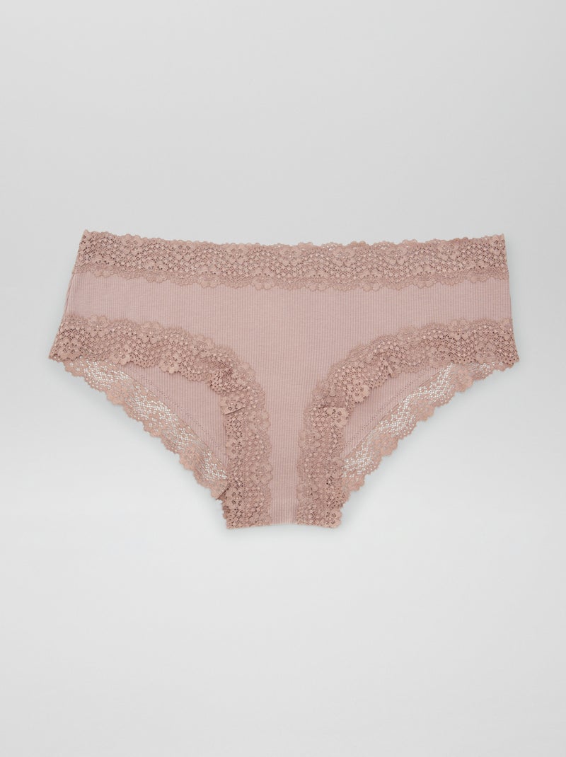 Lote de 3 shorties de nervuras finas VIOLETA - Kiabi