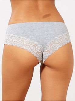 Lote de 3 shorties em poli-algodão com detalhe de renda - Kiabi