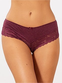 Lote de 3 shorties em poli-algodão com detalhe de renda - Kiabi