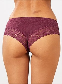 Lote de 3 shorties em poli-algodão com detalhe de renda - Kiabi