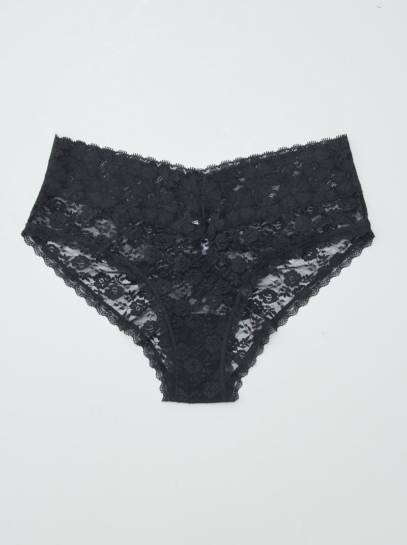 Lote de 3 shorties em renda PRETO - Kiabi