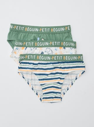 Lote de 3 slips estampados 'Petit Béguin'