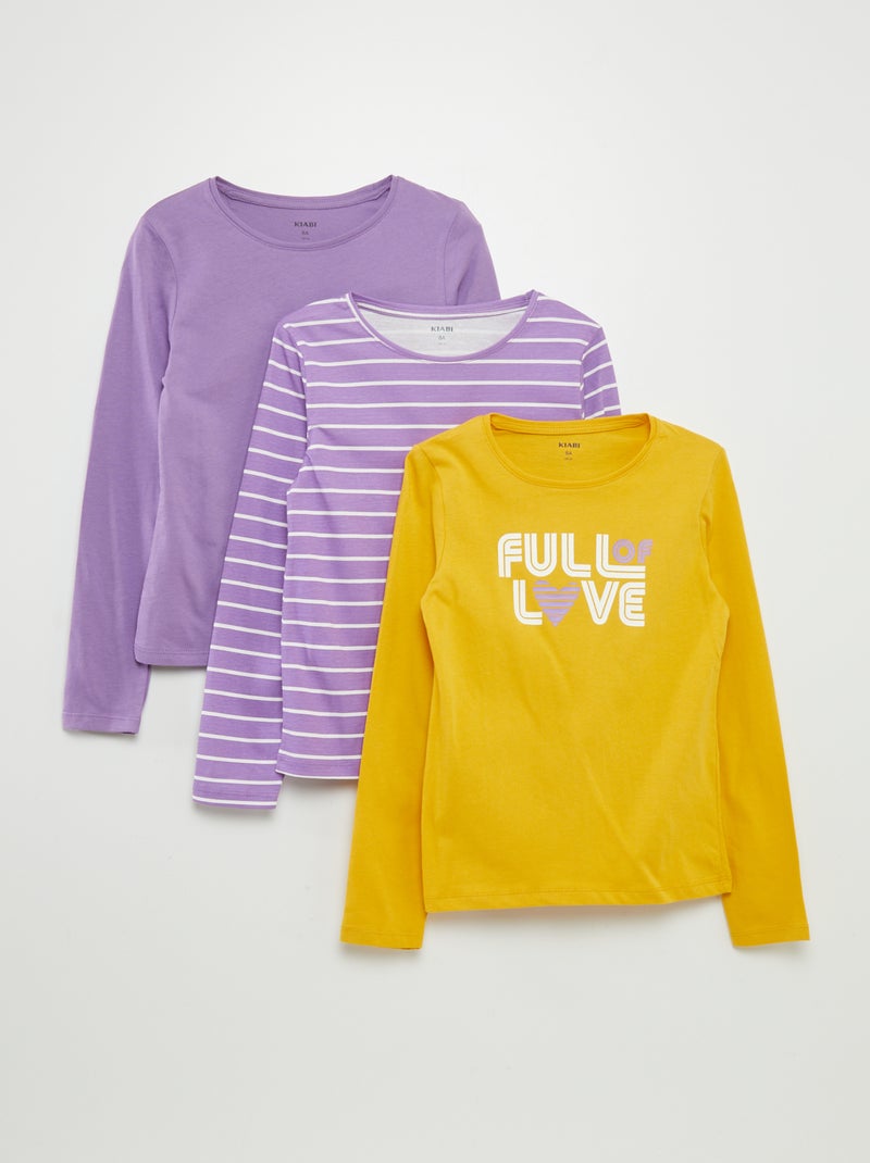 Lote de 3 t-shirts - 3 peças AMARELO - Kiabi