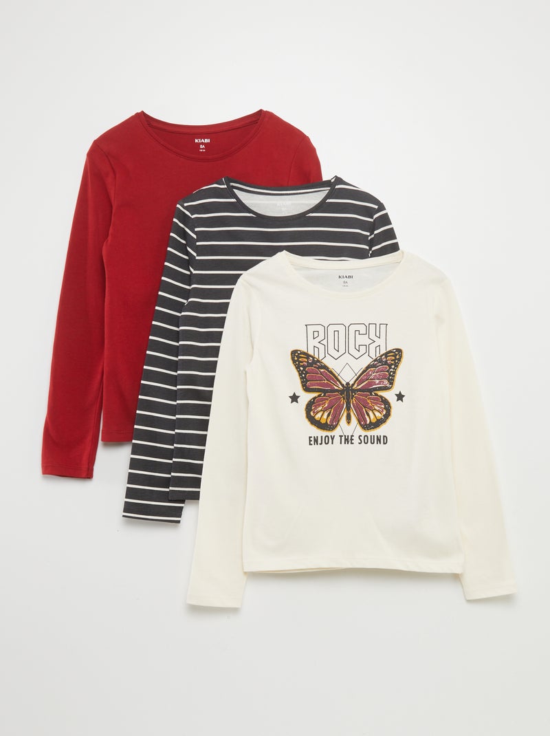 Lote de 3 t-shirts - 3 peças BEGE - Kiabi