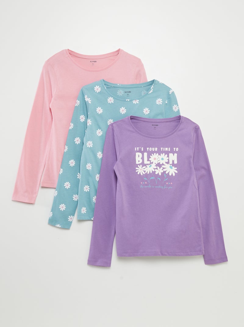Lote de 3 t-shirts - 3 peças VIOLETA - Kiabi