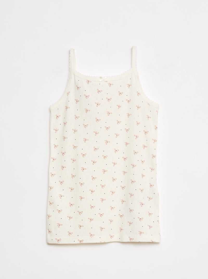 Lote de 3 t-shirts de manga cava em malha pointelle Branco - Kiabi