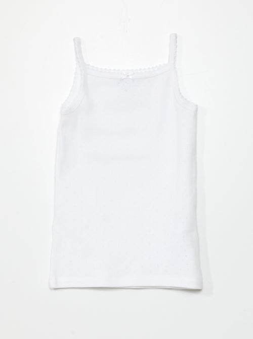 Lote de 3 t-shirts de manga cava em malha pointelle - Kiabi