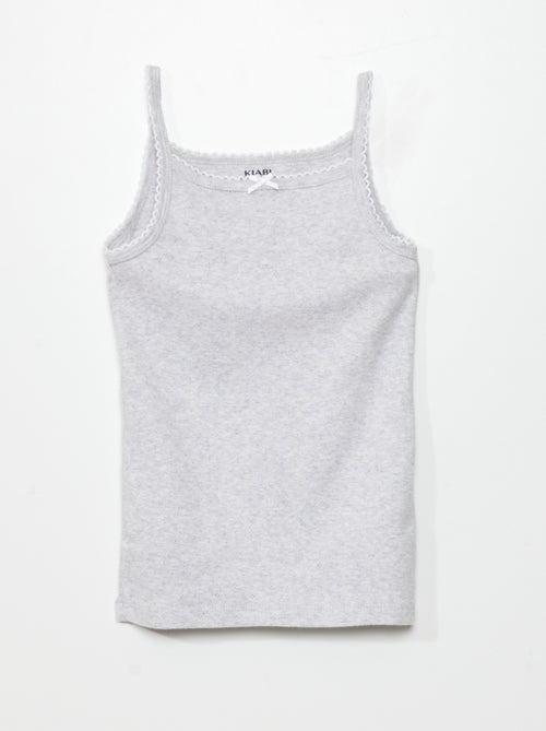 Lote de 3 t-shirts de manga cava em malha pointelle - Kiabi