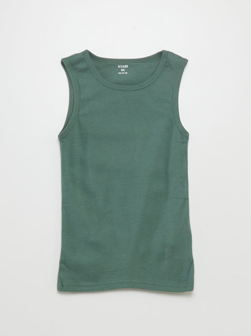 Lote de 3 t-shirts de manga cava VERDE - Kiabi