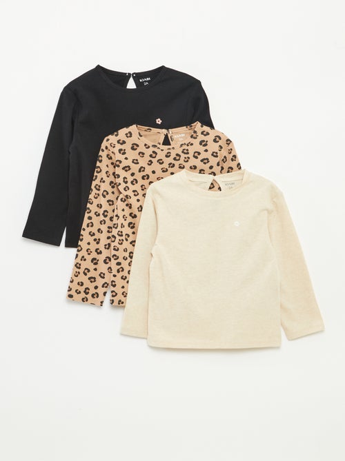 Lote de 3 t-shirts de manga comprida - Kiabi