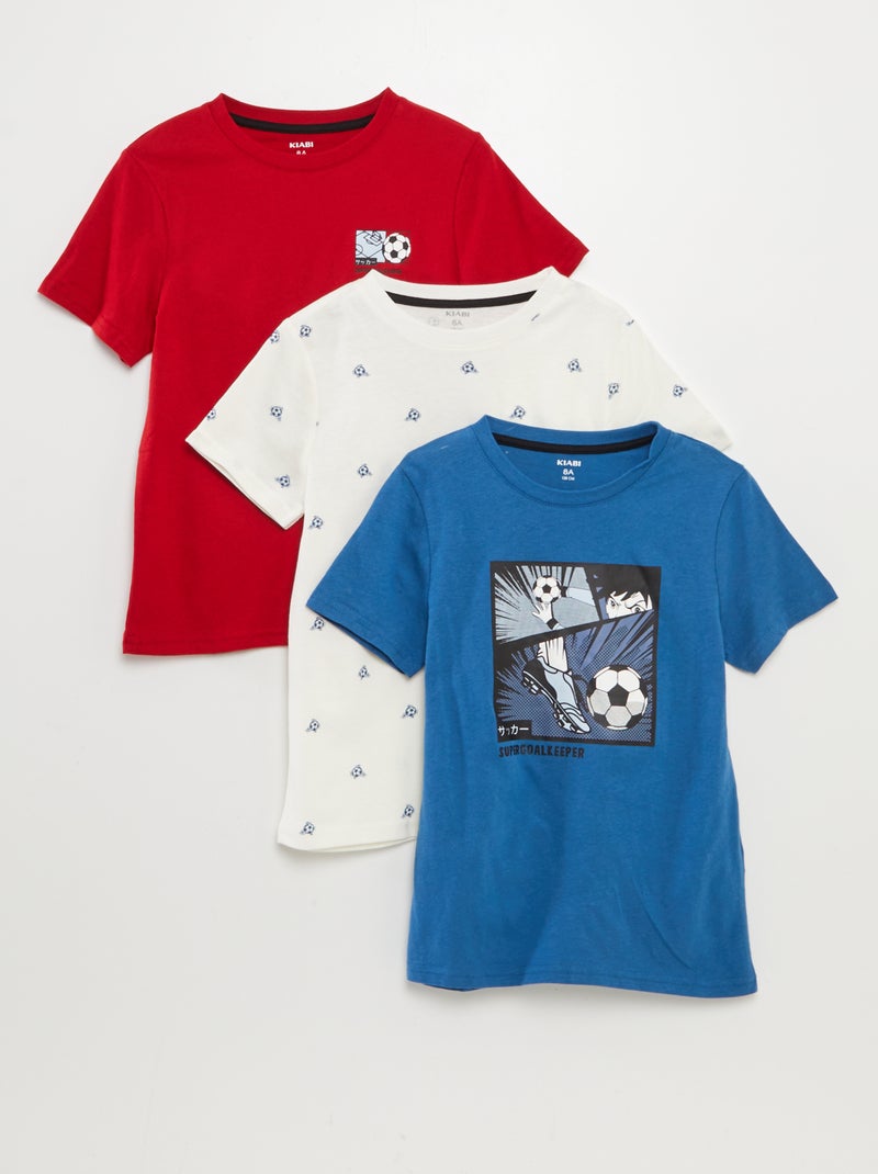 Lote de 3 t-shirts de manga curta AZUL - Kiabi