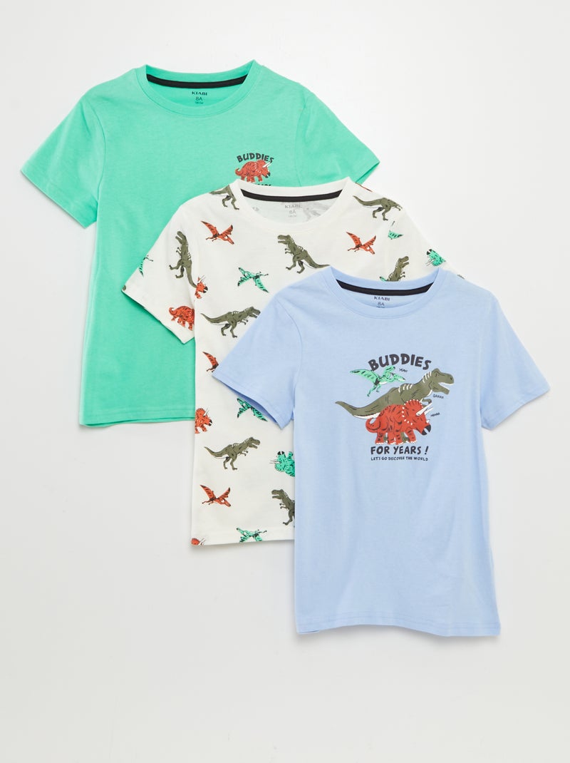 Lote de 3 t-shirts de manga curta AZUL - Kiabi