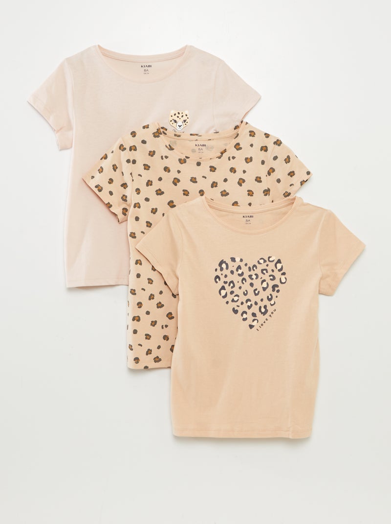 Lote de 3 t-shirts de manga curta BEGE - Kiabi
