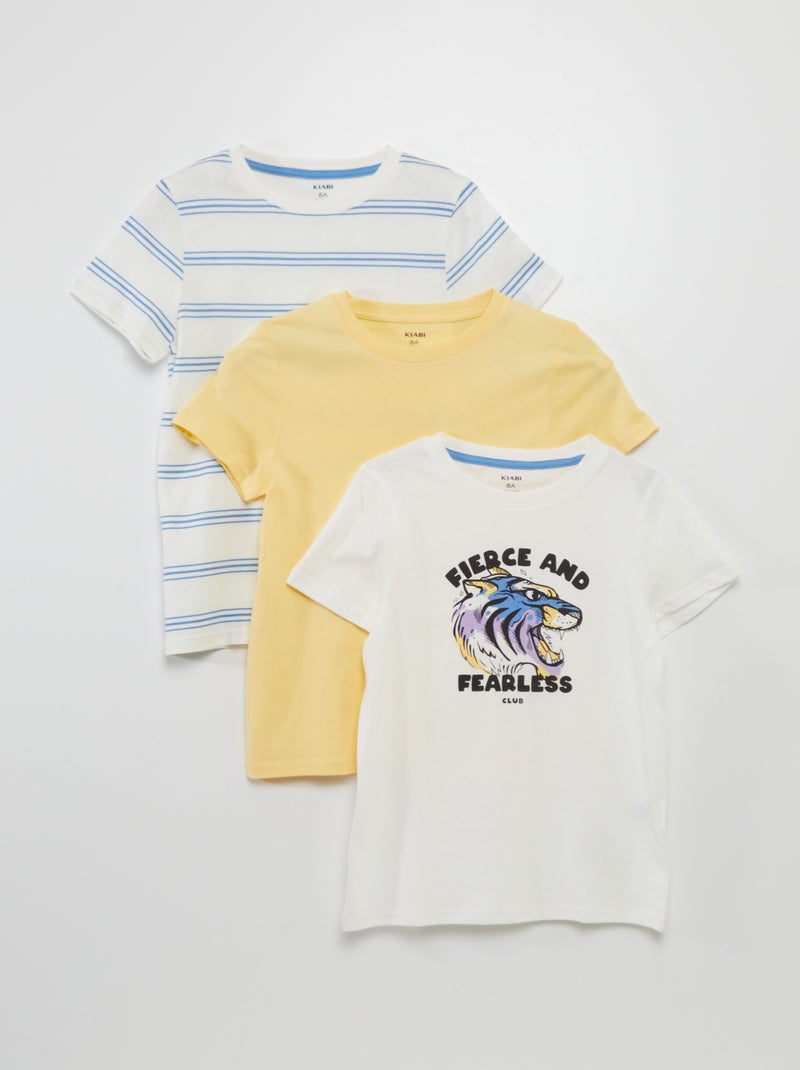 Lote de 3 t-shirts de manga curta BRANCO - Kiabi