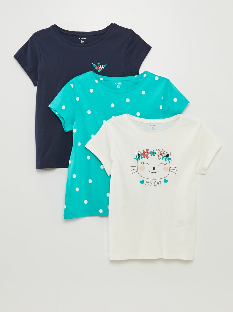 Lote de 3 t-shirts de manga curta BRANCO - Kiabi