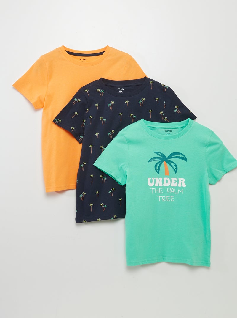 Lote de 3 t-shirts de manga curta VERDE - Kiabi