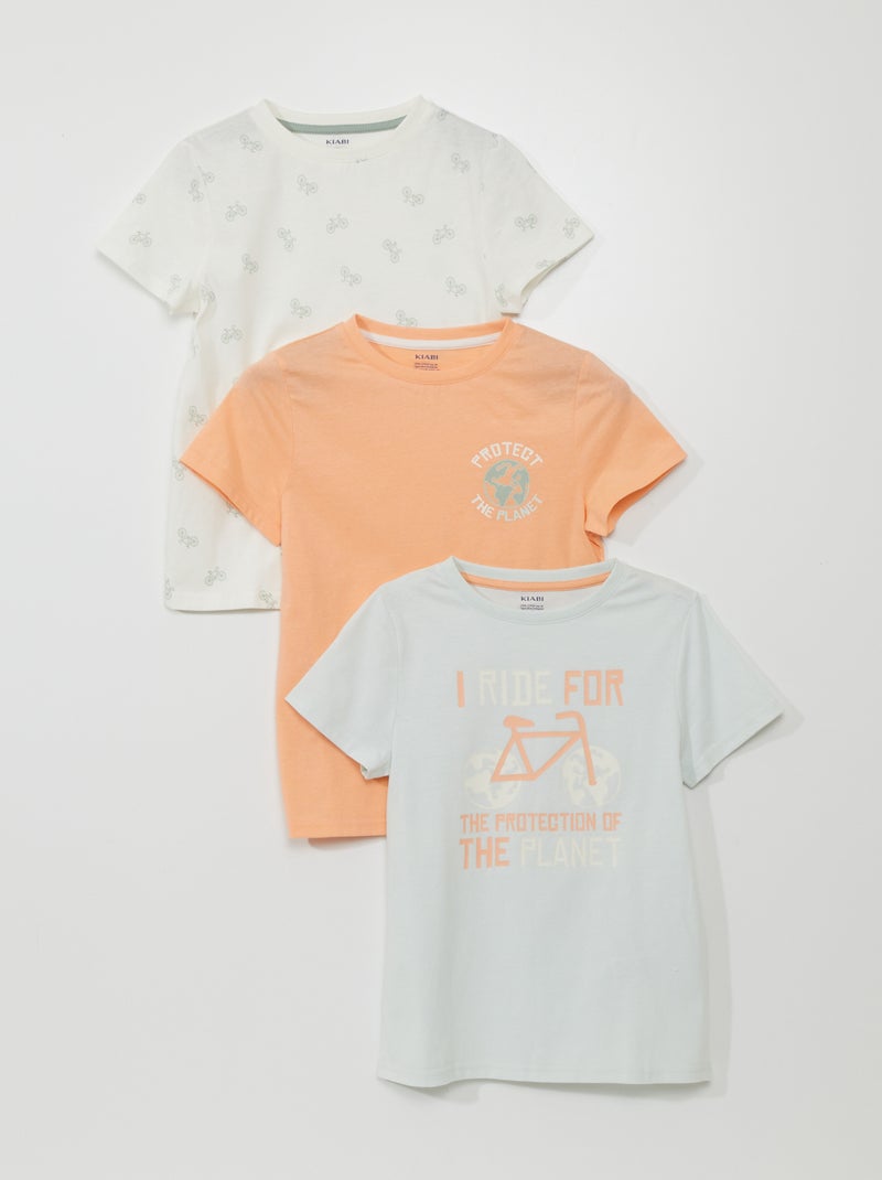 Lote de 3 t-shirts em jersey AZUL - Kiabi