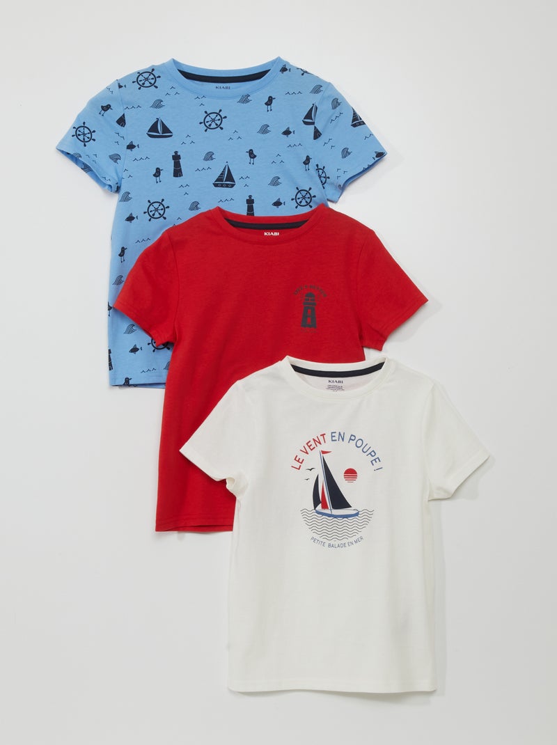 Lote de 3 t-shirts em jersey BRANCO - Kiabi