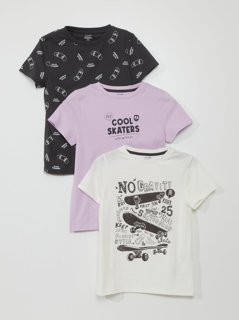 Lote de 3 t-shirts em jersey BRANCO - Kiabi