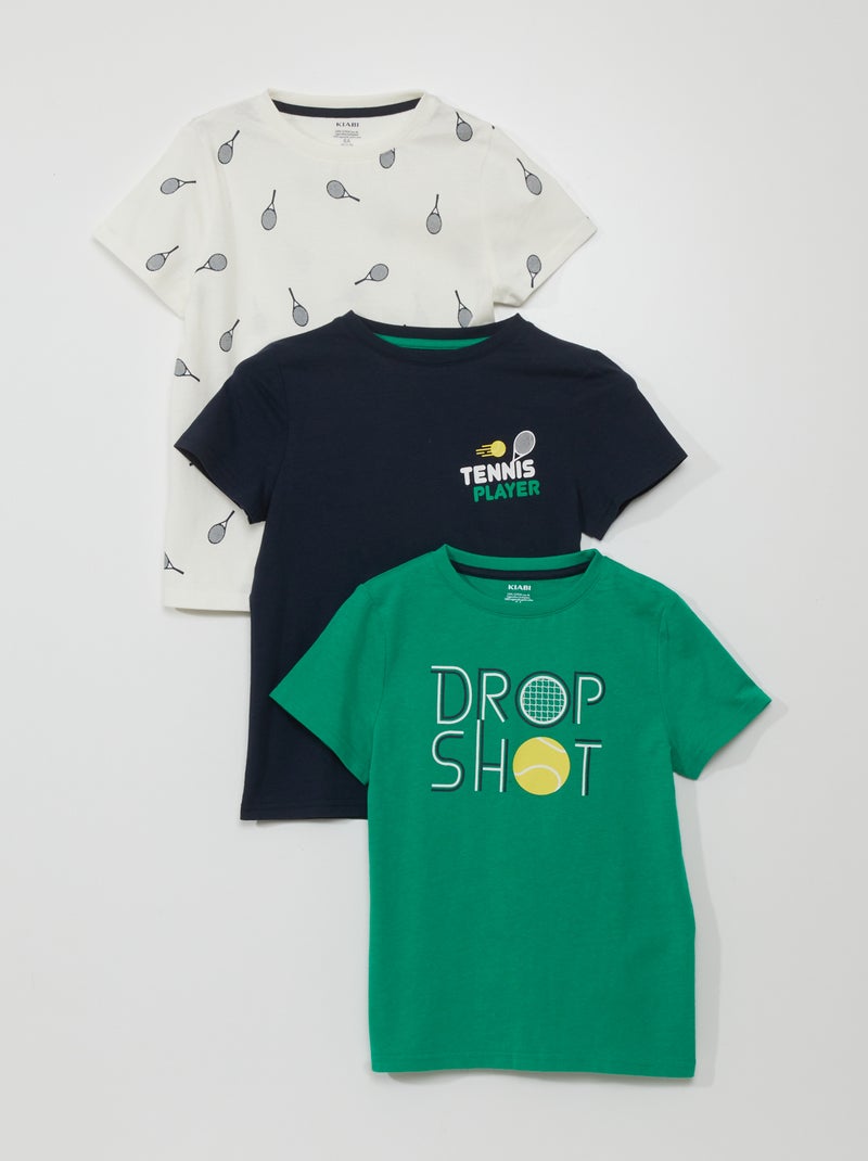Lote de 3 t-shirts em jersey VERDE - Kiabi