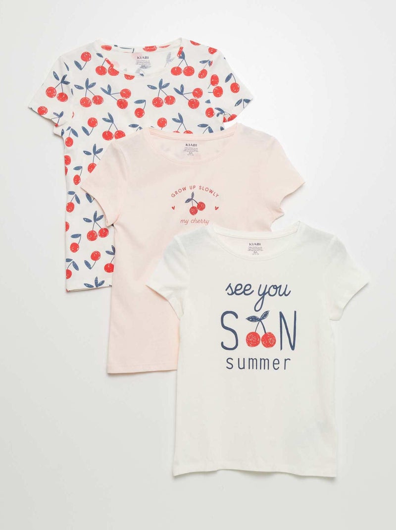 Lote de 3 t-shirts estampadas BEGE - Kiabi