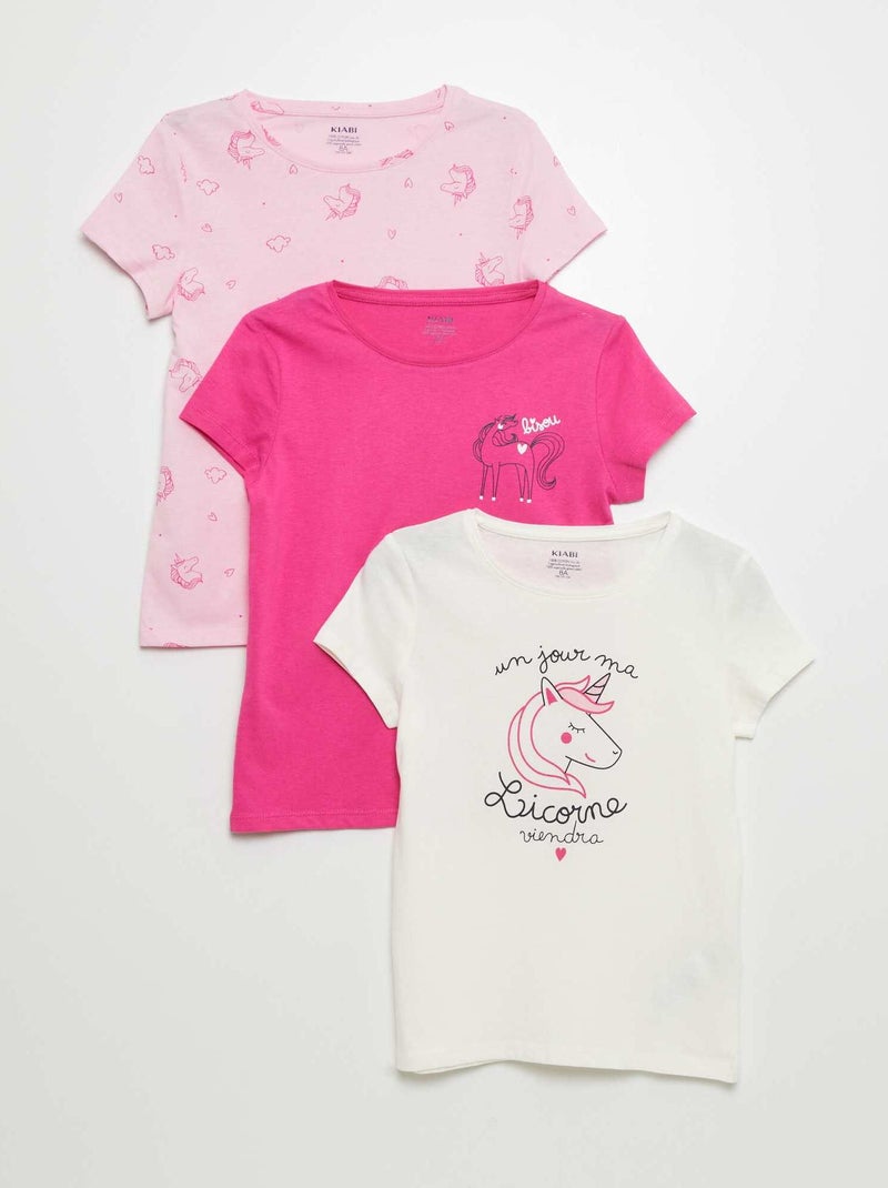 Lote de 3 t-shirts estampadas BRANCO - Kiabi