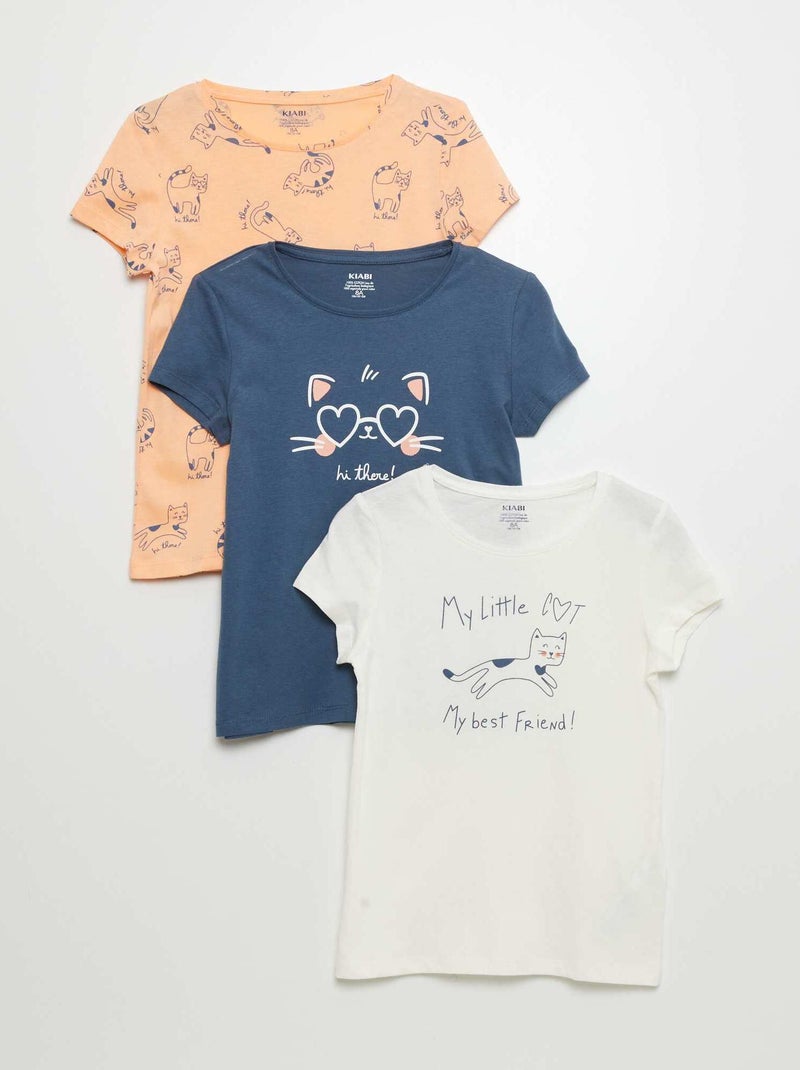 Lote de 3 t-shirts estampadas BRANCO - Kiabi