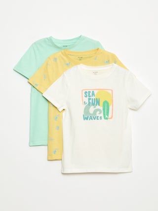 Lote de 3 t-shirts estilo 'surf'