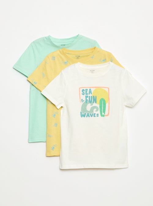 Lote de 3 t-shirts estilo 'surf' - Kiabi