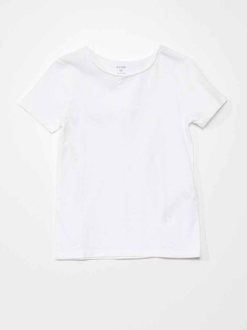 Lote de 3 t-shirts lisas Branco/ Rosa - Kiabi