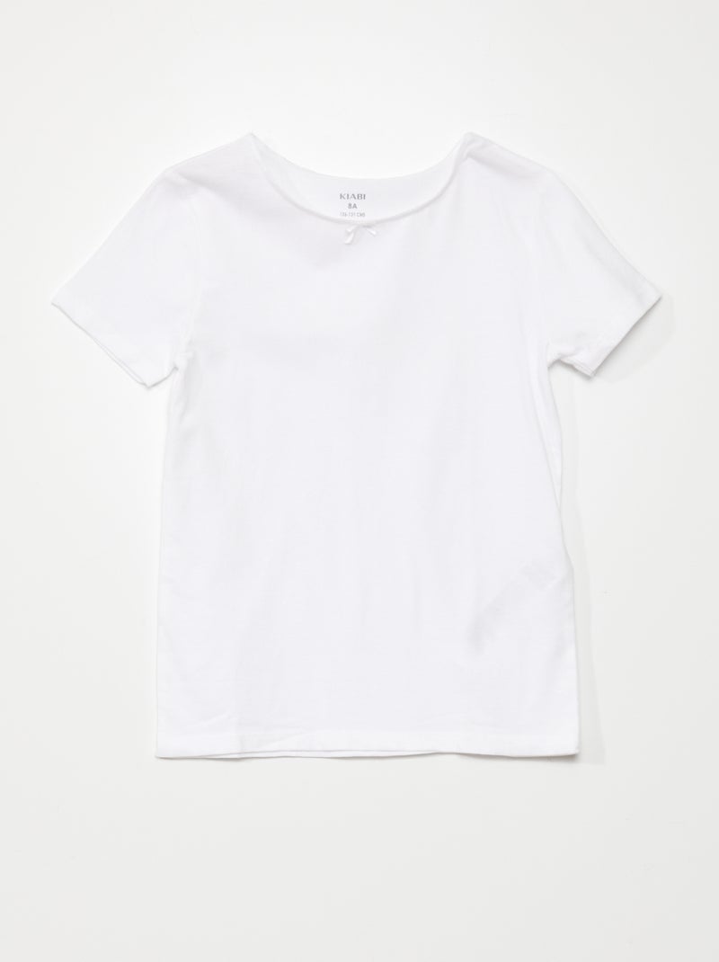 Lote de 3 t-shirts lisas Branco/ Rosa - Kiabi
