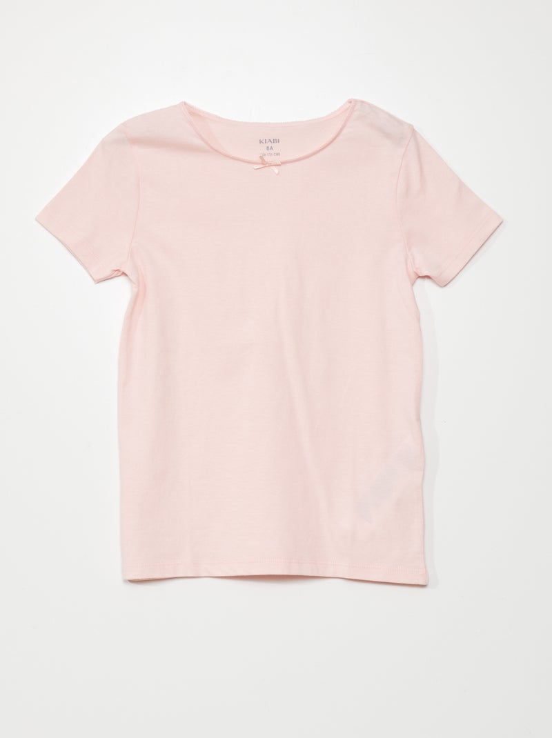 Lote de 3 t-shirts lisas Branco/ Rosa - Kiabi