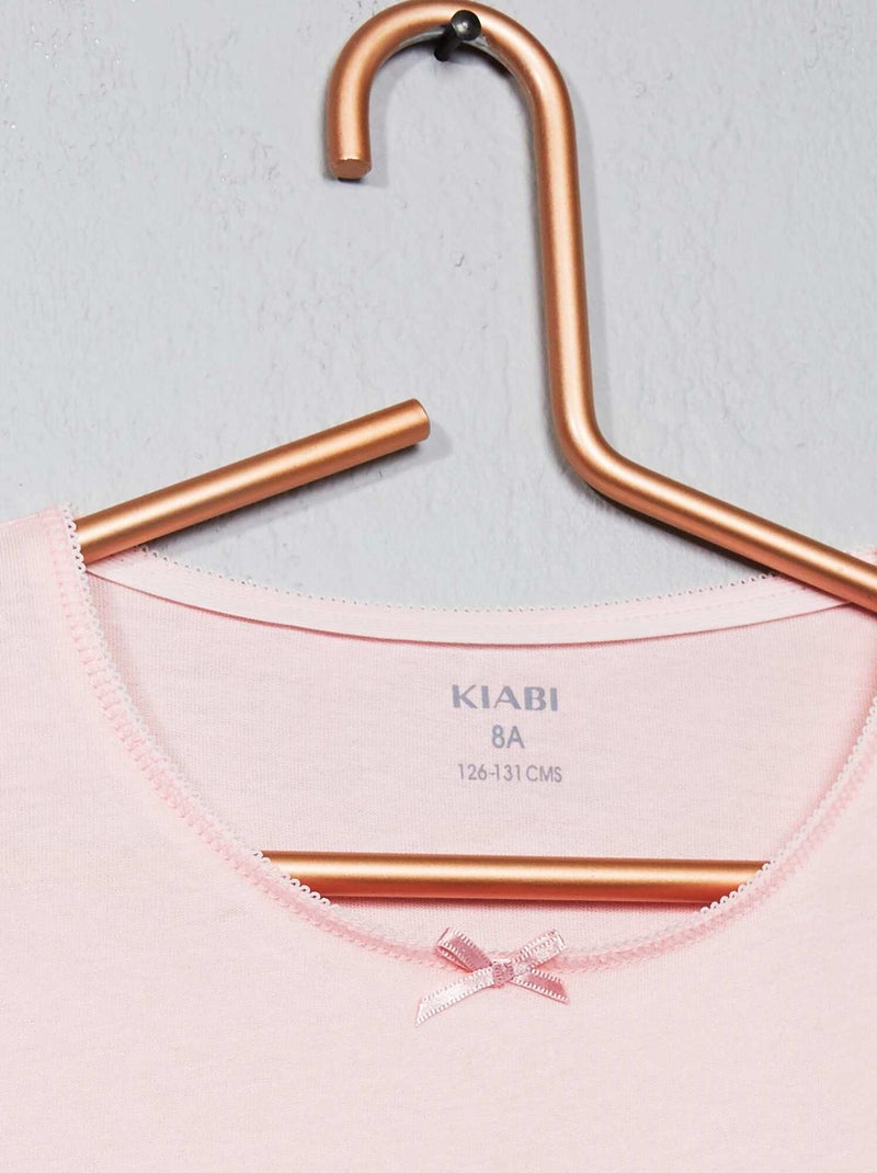 Lote de 3 t-shirts lisas Branco/ Rosa - Kiabi