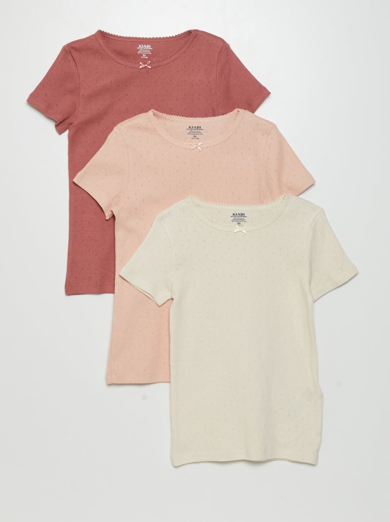 Lote de 3 t-shirts ROSA - Kiabi
