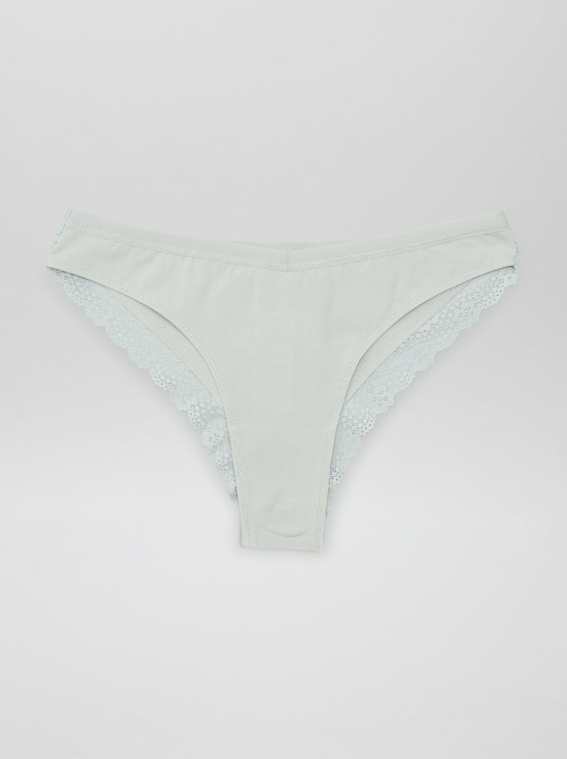 Lote de 3 tangas de grávida com renda AZUL - Kiabi