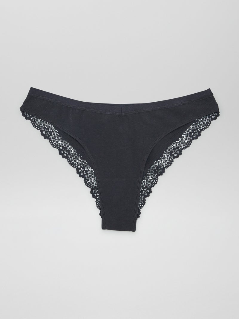 Lote de 3 tangas de grávida com renda BEGE - Kiabi