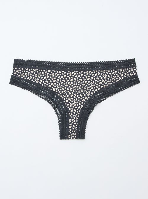 Lote de 3 tangas de microfibra estampadas - Kiabi