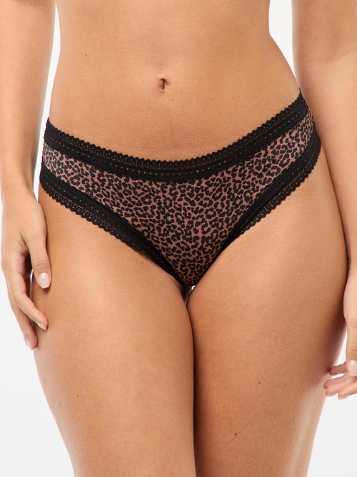 Lote de 3 tangas de microfibra estampadas - Kiabi