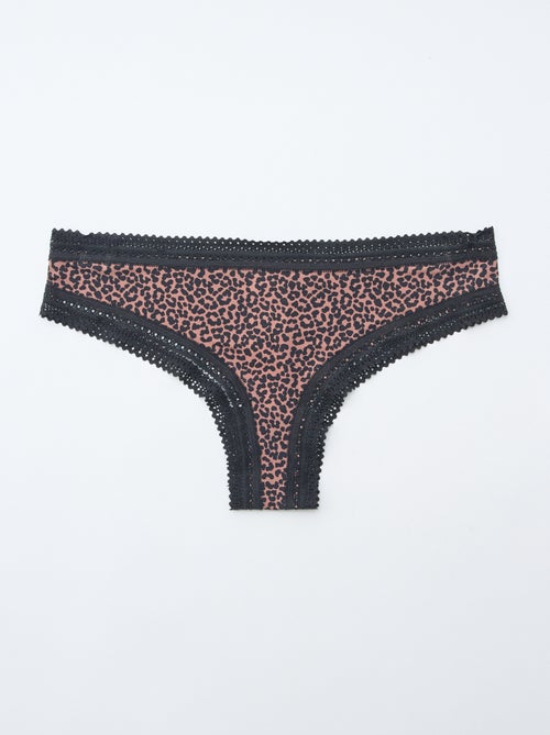 Lote de 3 tangas de microfibra estampadas - Kiabi