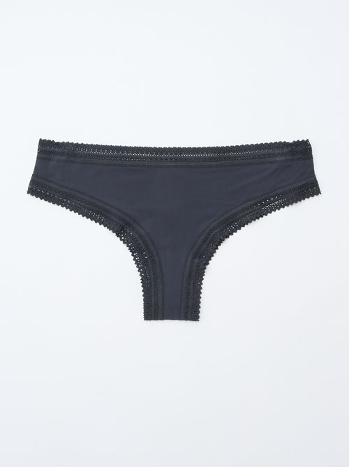 Lote de 3 tangas de microfibra estampadas - Kiabi